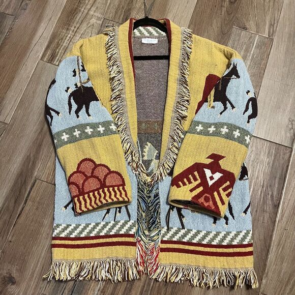 Lew Magram COLLECTION New York Native Indian Sweater Tapestry Chunky Knit EUC - Picture 3 of 12